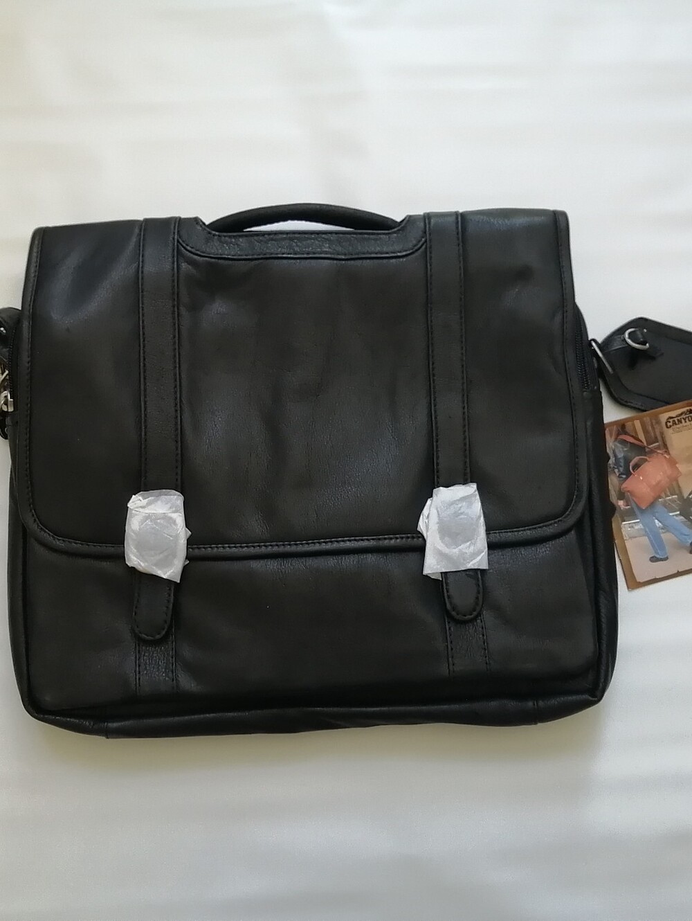 Genuine Leather Black Computer Bag NWT